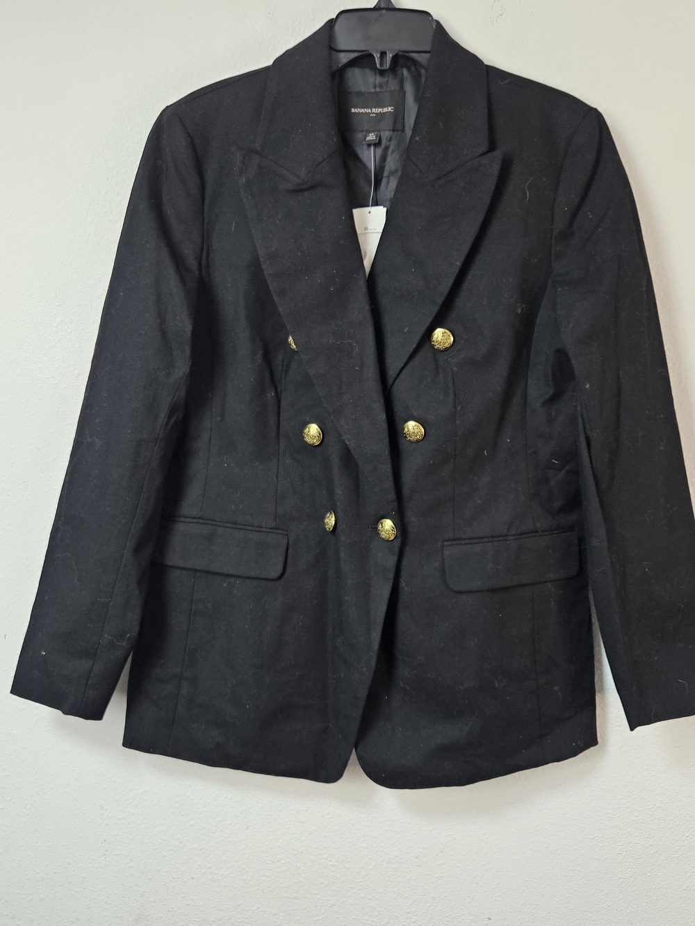 Banana Republic Women's Double-Breasted Black Blazer Size 12 New